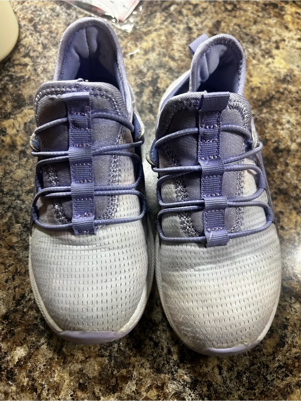 Kids Lightweight Lavender Gray Sneakers - Comfortable Everyday Shoes